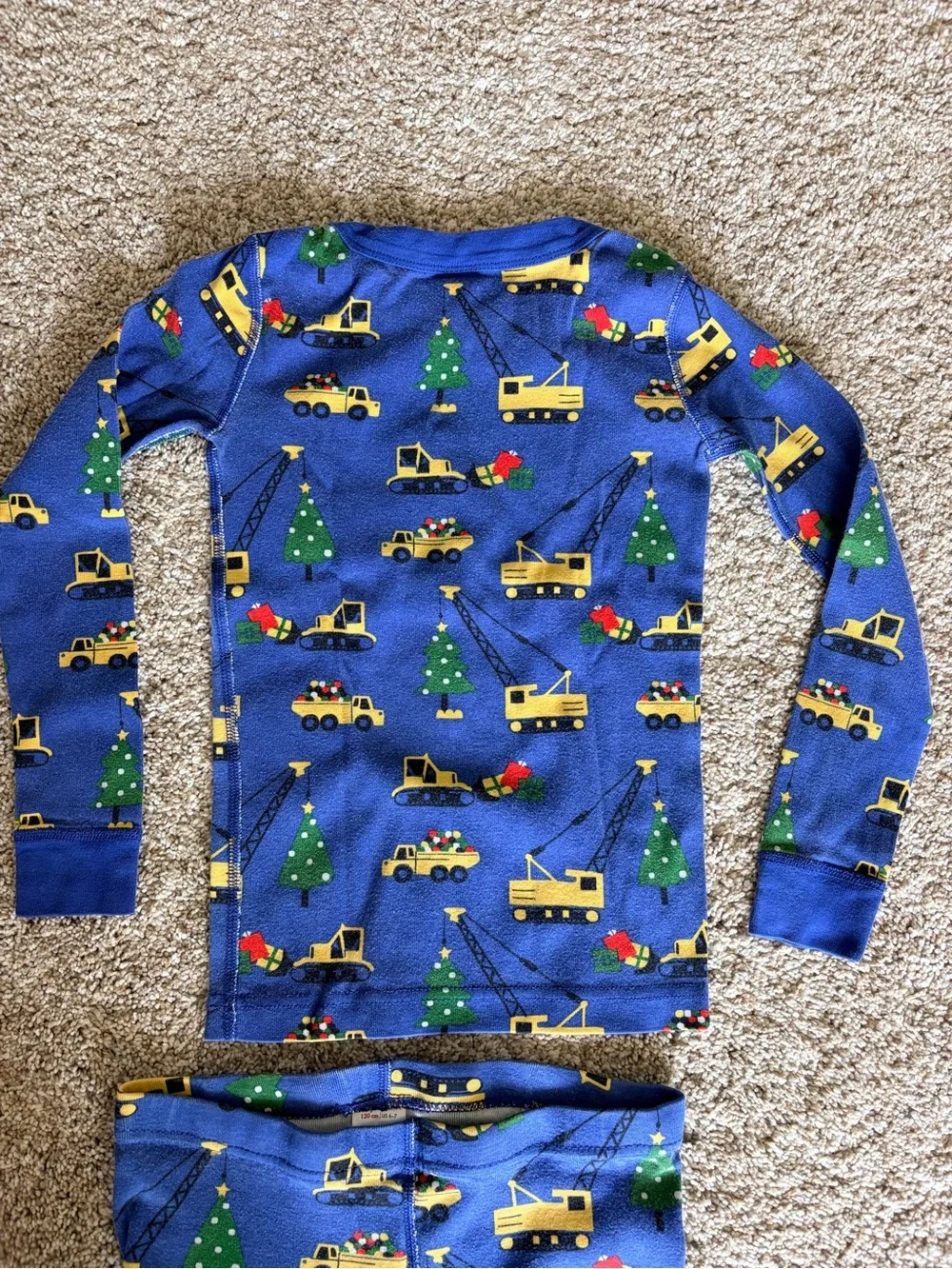 Blue Construction Truck Kids Pajama Set